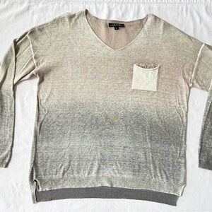 CHARLIE B Neutral Ombre V-Neck Sweater